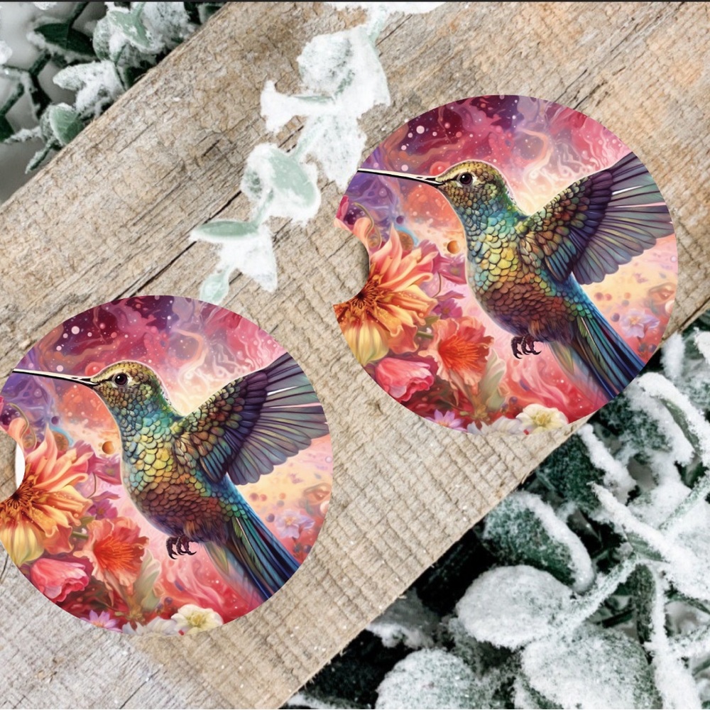 Handmade Hummingbird Car Coasters | New Hummingbird Neoprene Set Of Car …